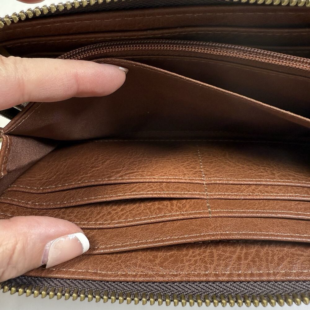 Fossil Logan Rfid Stripe Zip Around Wallet Full S… - image 7